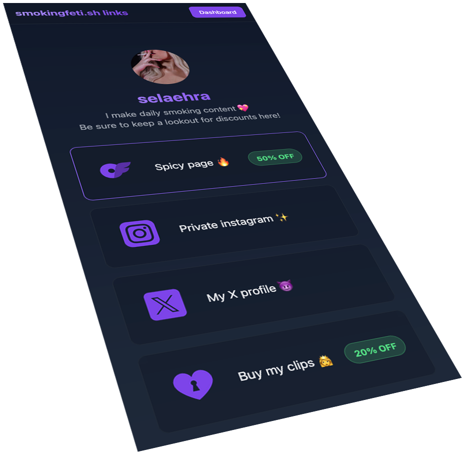 Example creator profile with links